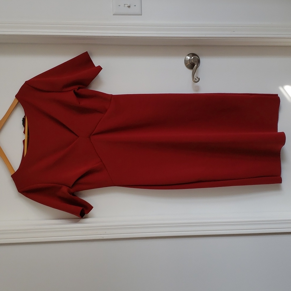Wine colored dress tailored from H&M